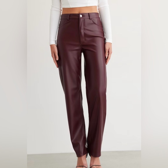 Dynamite Pants - Dynamite Burgundy Straight Leg Pants